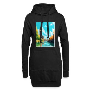 Londres Angleterre Vintage voyage affiche WPA Souvenir - Sweat-shirt à capuche long Femme - noir - Devant