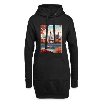 Tour De Londres Vintage Voyage Affiche WPA Souvenir - Sweat-shirt à capuche long Femme - noir - Devant