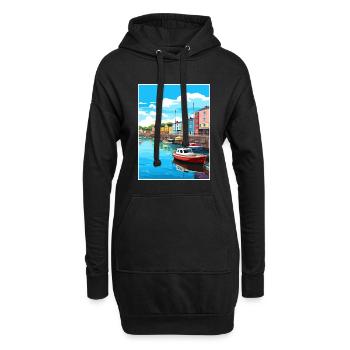 Plymouth Angleterre Vintage voyage affiche Souvenir - Sweat-shirt à capuche long Femme - noir - Devant