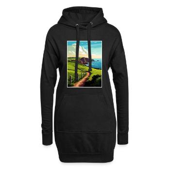 Tor Head Angleterre Vintage voyage affiche Souvenir - Sweat-shirt à capuche long Femme - noir - Devant