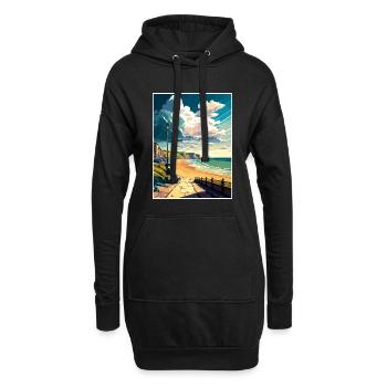West Bay England Vintage Reiseposter Souvenir - Hoodie-Kleid - Schwarz - Vorne