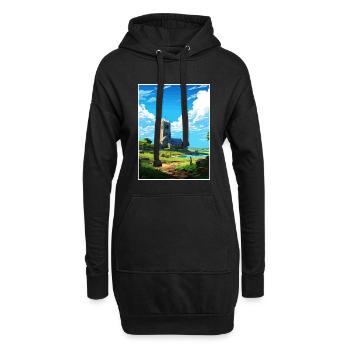 St Just Cornouailles Affiche de voyage vintage souvenir - Sweat-shirt à capuche long Femme - noir - Devant