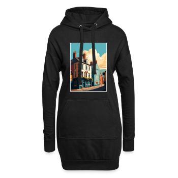 Hay On Wye Welsh Vintage Reiseposter Souvenir - Hoodie-Kleid - Schwarz - Vorne