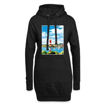 Plymouth Angleterre Vintage voyage affiche Souvenir - Sweat-shirt à capuche long Femme - noir - Devant