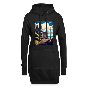 Clevedon Angleterre Vintage voyage affiche Souvenir - Sweat-shirt à capuche long Femme - noir - Devant