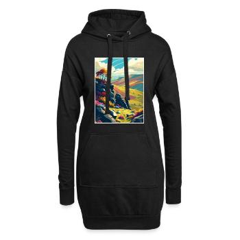 Peak District Uk Vintage Reiseposter Souvenir - Hoodie-Kleid - Schwarz - Vorne