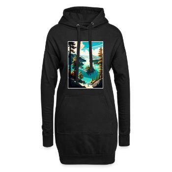 Affiche de voyage du parc d’État d’Emerald Bay en Californie - Sweat-shirt à capuche long Femme - noir - Devant