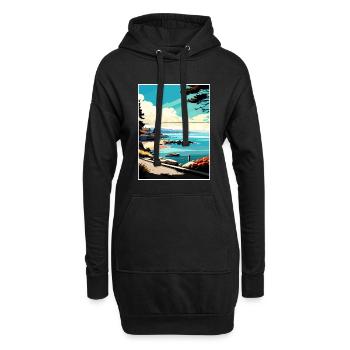 Monterey Bay Californie Vintage voyage affiche WPA - Sweat-shirt à capuche long Femme - noir - Devant