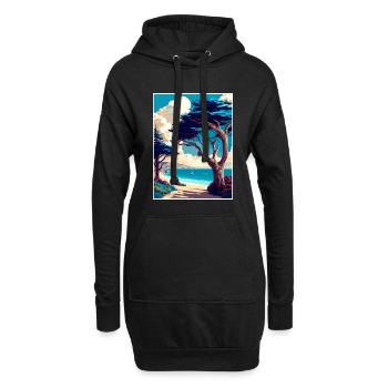 Monterey Bay Californie Vintage voyage affiche WPA - Sweat-shirt à capuche long Femme - noir - Devant