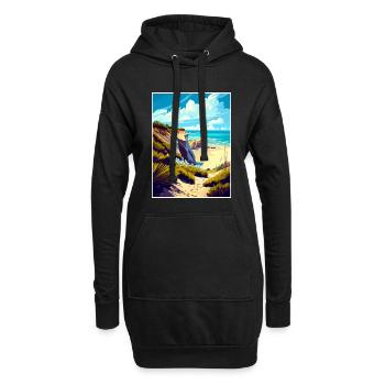 Crystal Cove Californie Vintage Voyage Poster WPA - Sweat-shirt à capuche long Femme - noir - Devant