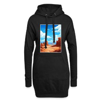 Goblin Valley State Park Vintage voyage affiche WPA - Sweat-shirt à capuche long Femme - noir - Devant