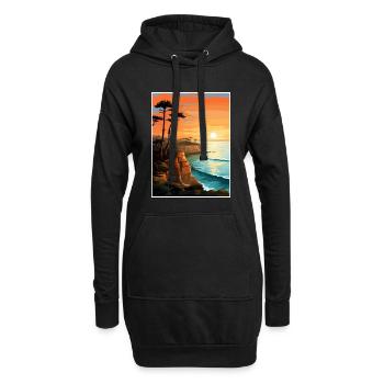 Sonnenuntergang Klippen Kalifornien Vintage Reiseposter WPA - Hoodie-Kleid - Schwarz - Vorne