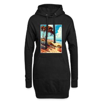 Torrey Pines State Beach Vintage Affiche de voyage WPA - Sweat-shirt à capuche long Femme - noir - Devant