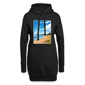 Anchor Point Beach Alaska Affiche de voyage Vintage - Sweat-shirt à capuche long Femme - noir - Devant
