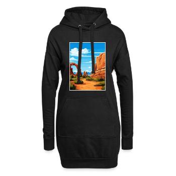 Parc national des Arches Utah Affiche de voyage Vintage - Sweat-shirt à capuche long Femme - noir - Devant