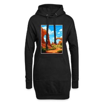 Parc national des Arches Utah Affiche de voyage Vintage - Sweat-shirt à capuche long Femme - noir - Devant