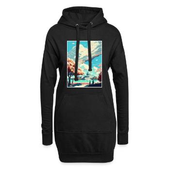 Washington Dc États-Unis Vintage affiche de voyage - Sweat-shirt à capuche long Femme - noir - Devant