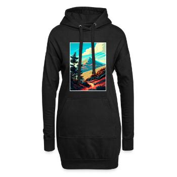 Mont Tamalpais Californie Vintage affiche de voyage - Sweat-shirt à capuche long Femme - noir - Devant