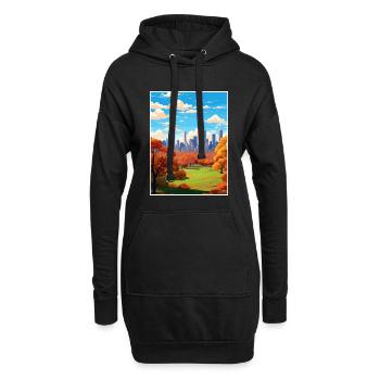 Central Park État de New York Vintage affiche de voyage - Sweat-shirt à capuche long Femme - noir - Devant