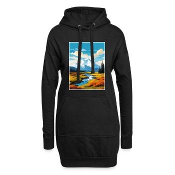 Denali Nationalpark Alaska Vintage Reiseposter - Hoodie-Kleid - Schwarz - Vorne