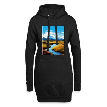 Denali Nationalpark Alaska Vintage Reiseposter - Hoodie-Kleid - Schwarz - Vorne