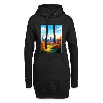 Central Park État de New York Vintage affiche de voyage - Sweat-shirt à capuche long Femme - noir - Devant