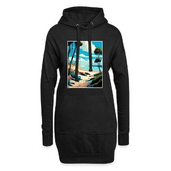 Affiche de voyage Vintage de Salt Creek Beach en Californie - Sweat-shirt à capuche long Femme - noir - Devant