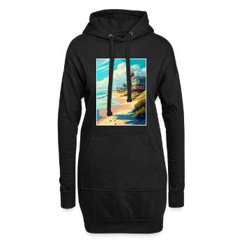 Affiche de voyage Vintage de Salt Creek Beach en Californie - Sweat-shirt à capuche long Femme - noir - Devant