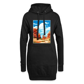 Grand escalier Utah désert Vintage voyage affiche - Sweat-shirt à capuche long Femme - noir - Devant
