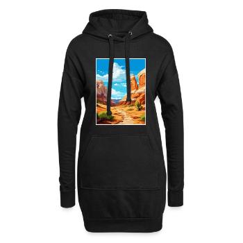 Grand escalier Utah désert Vintage voyage affiche - Sweat-shirt à capuche long Femme - noir - Devant