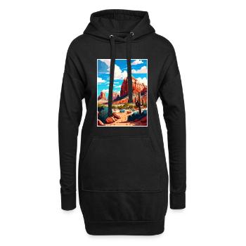 Red Rock State Park Arizona Affiche de voyage Vintage - Sweat-shirt à capuche long Femme - noir - Devant
