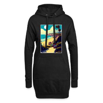 Arroyo Burro Beach Californie affiche de voyage - Sweat-shirt à capuche long Femme - noir - Devant