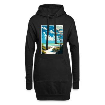 Lovers Key State Park Floride affiche de voyage - Sweat-shirt à capuche long Femme - noir - Devant