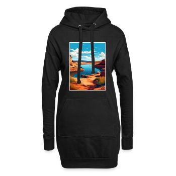 Possum Kingdom lac Texas Affiche de voyage Vintage - Sweat-shirt à capuche long Femme - noir - Devant