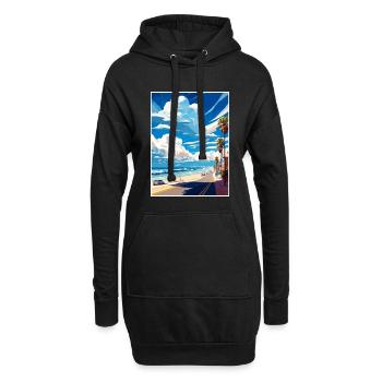 Manhattan Beach Kalifornien Vintage Reiseposter - Hoodie-Kleid - Schwarz - Vorne