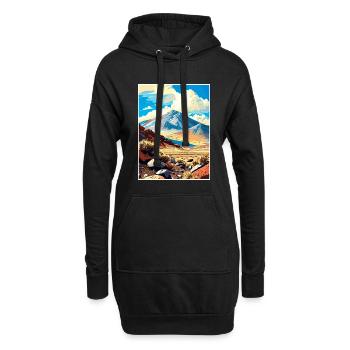 Mont Humphreys Californie Vintage affiche de voyage - Sweat-shirt à capuche long Femme - noir - Devant