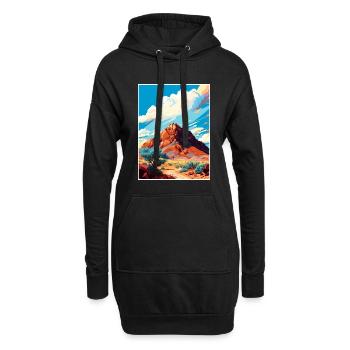 Camelback Mountain Arizona Affiche de voyage Vintage - Sweat-shirt à capuche long Femme - noir - Devant