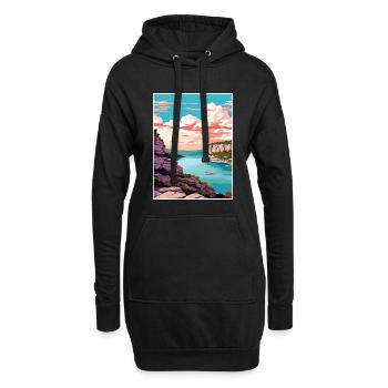 Mont Bonnell Texas Vintage voyage affiche Souvenir - Sweat-shirt à capuche long Femme - noir - Devant