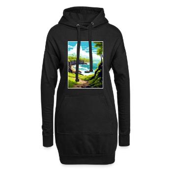 Waianapanapa Hawaï Vintage voyage affiche Souvenir - Sweat-shirt à capuche long Femme - noir - Devant