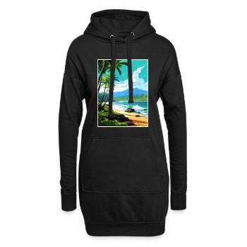 Waianapanapa Hawaï Vintage voyage affiche Souvenir - Sweat-shirt à capuche long Femme - noir - Devant