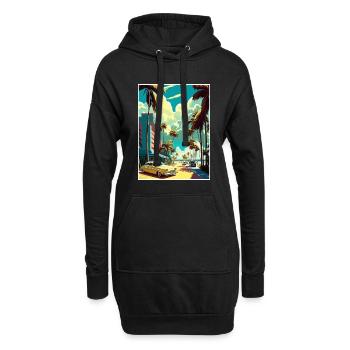 South Beach Florida Vintage Reiseposter Souvenir - Hoodie-Kleid - Schwarz - Vorne