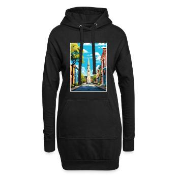 Charleston Carolina Vintage Reiseposter Souvenir - Hoodie-Kleid - Schwarz - Vorne