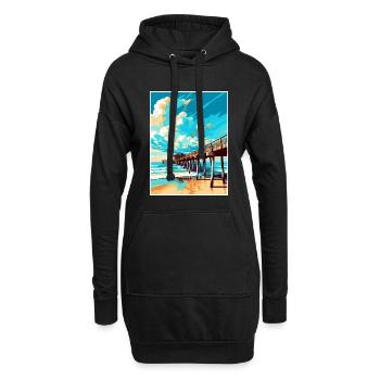 Cocoa Beach Florida Vintage Reiseposter Souvenir - Hoodie-Kleid - Schwarz - Vorne