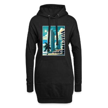 Miami Beach Florida Vintage Reiseposter Souvenir - Hoodie-Kleid - Schwarz - Vorne