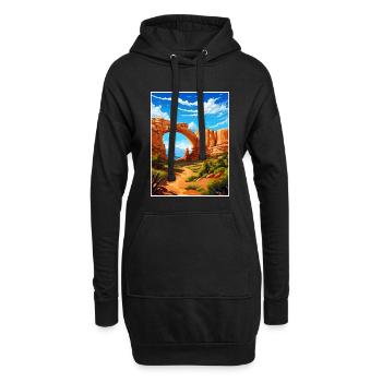 Pont naturel Utah Vintage voyage affiche Souvenir - Sweat-shirt à capuche long Femme - noir - Devant