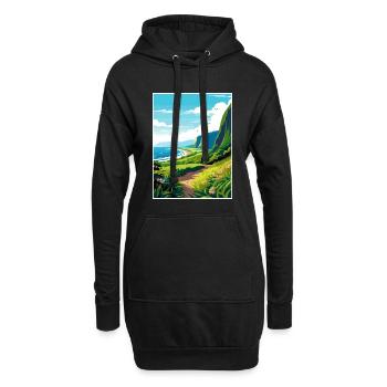 Waipio Valley Hawaï Vintage voyage affiche WPA Art - Sweat-shirt à capuche long Femme - noir - Devant