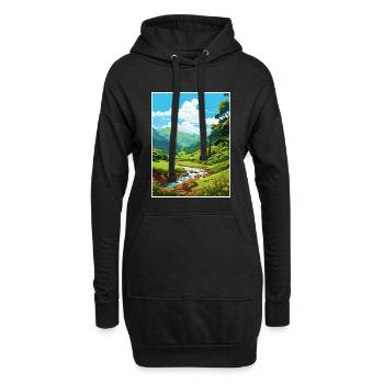 Waimea Valley Hawaï Vintage voyage affiche WPA Art - Sweat-shirt à capuche long Femme - noir - Devant