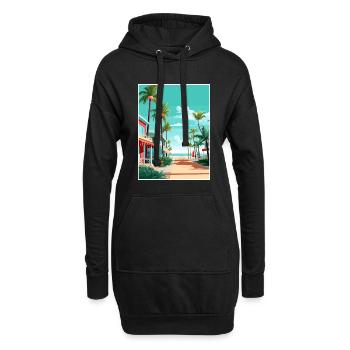South Beach Texas Vintage Reiseposter Souvenir - Hoodie-Kleid - Schwarz - Vorne