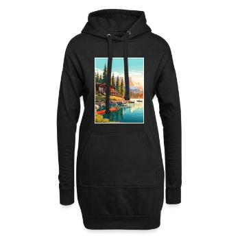 Lac Tahoe Nevada Vintage voyage affiche Souvenir - Sweat-shirt à capuche long Femme - noir - Devant