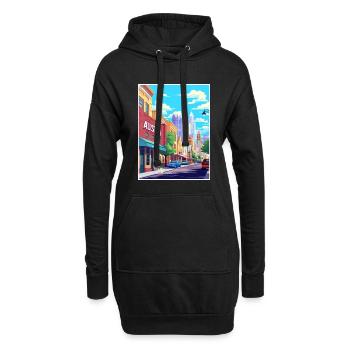 Austin Texas Vintage Voyage Poster WPA Souvenir - Sweat-shirt à capuche long Femme - noir - Devant